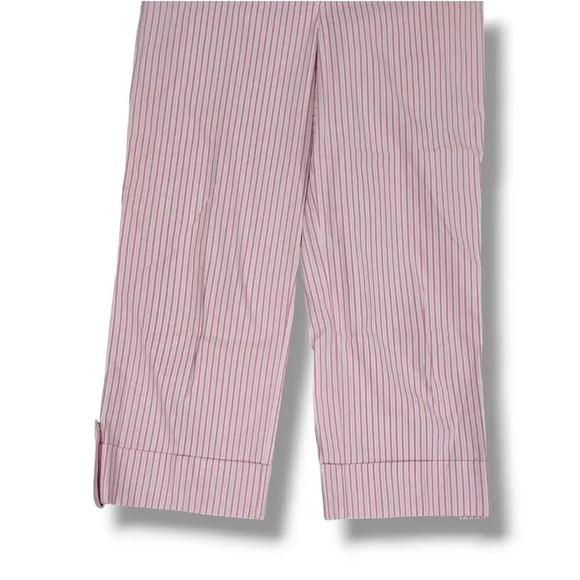 Ann Taylor loft women's pink white striped Capri pants - size 8 - Picture 2 of 11